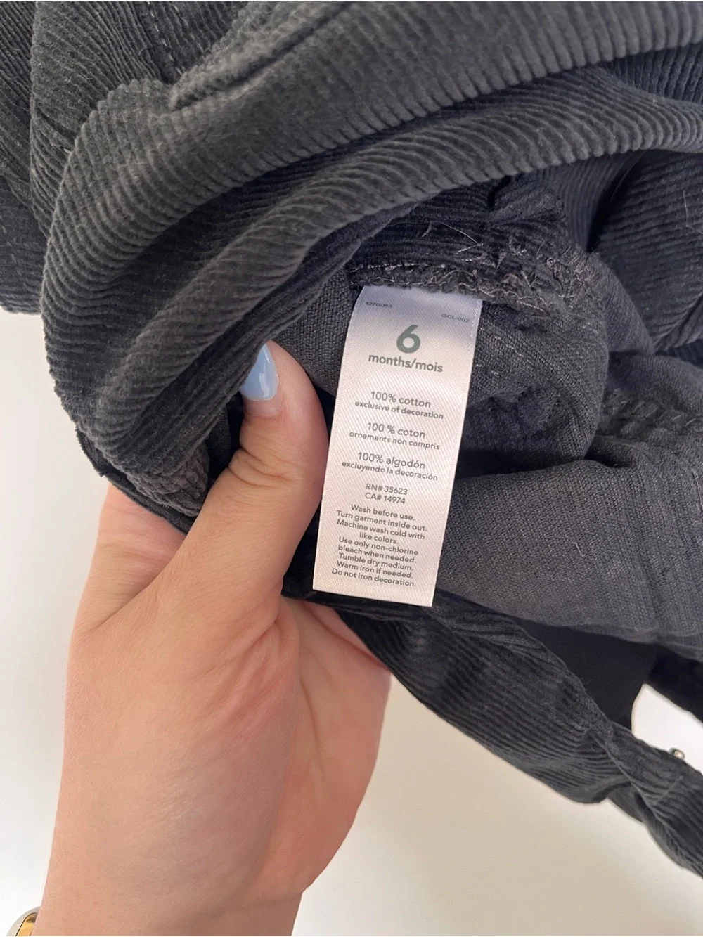 Carter's Charcoal Corduroy Kids Overalls